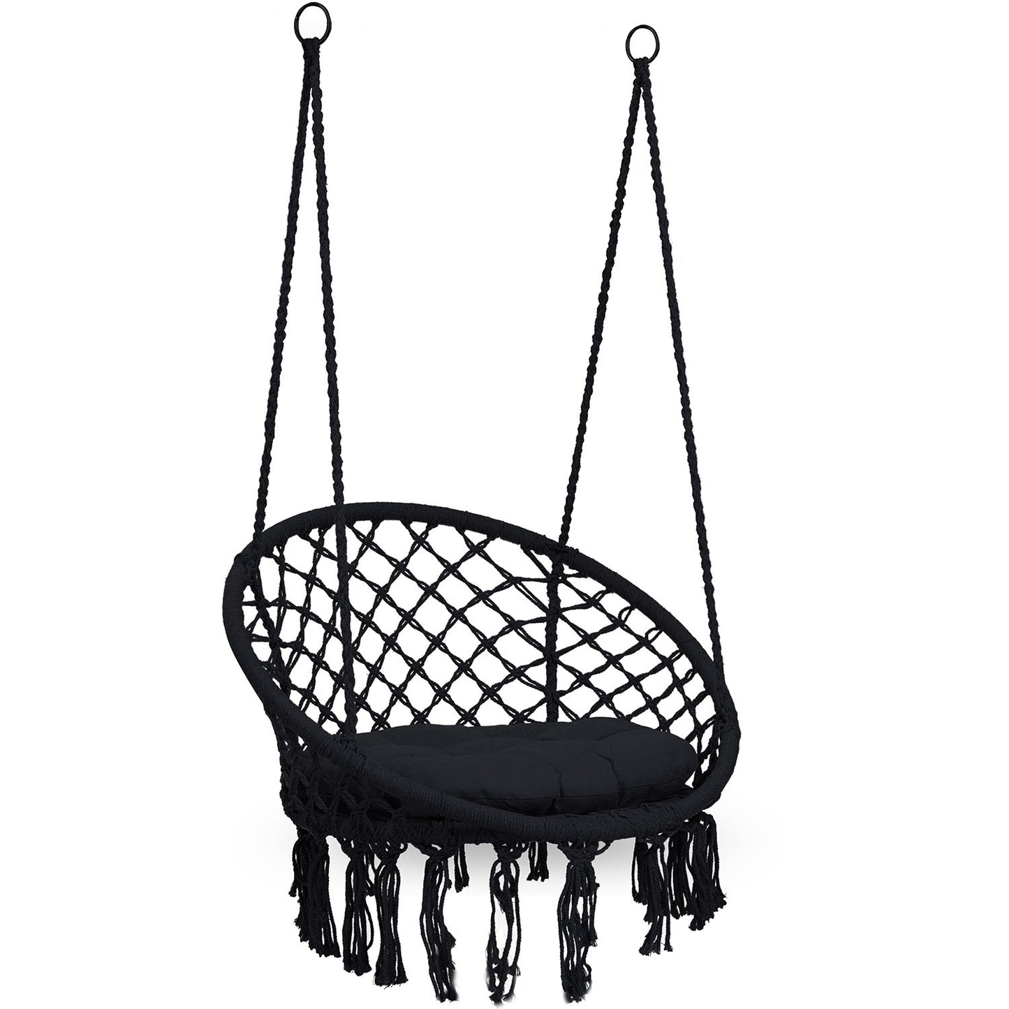 Hanging garden swing chair BOHO black