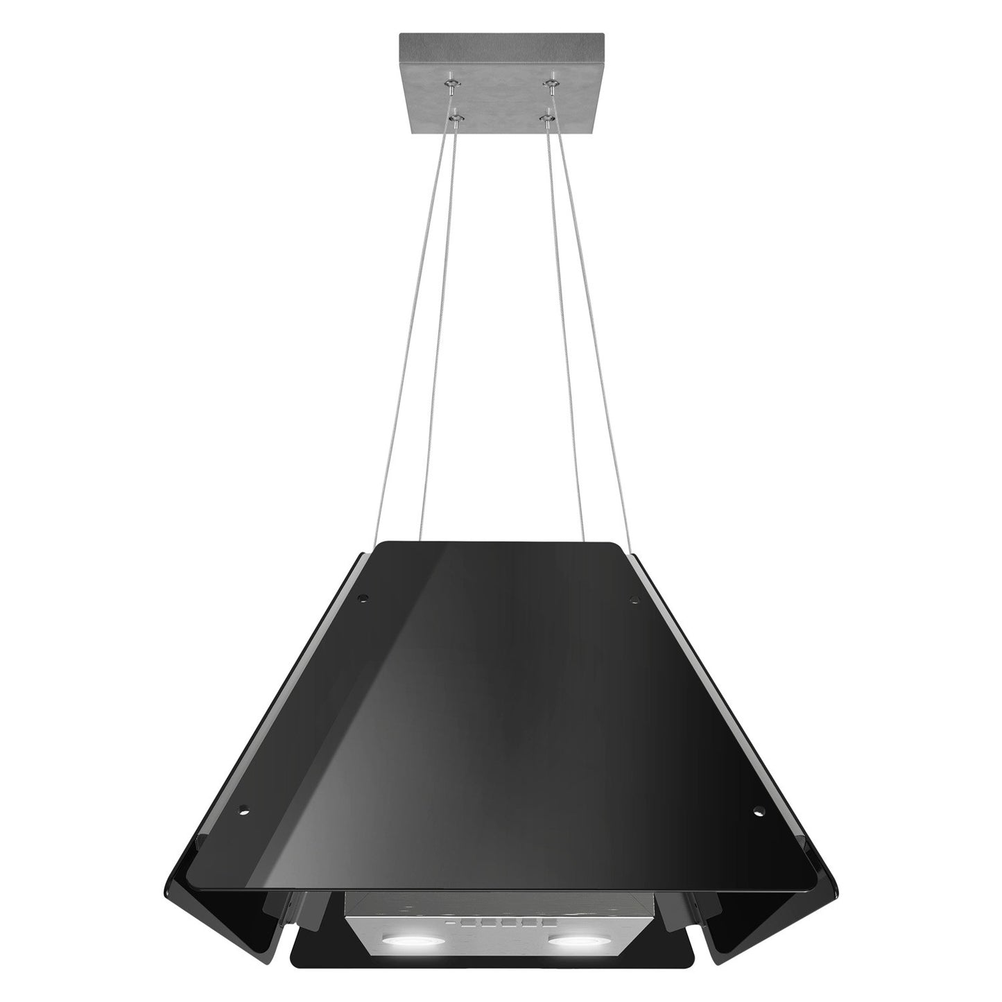 Hanging glass kitchen hood 60cm black BT-222