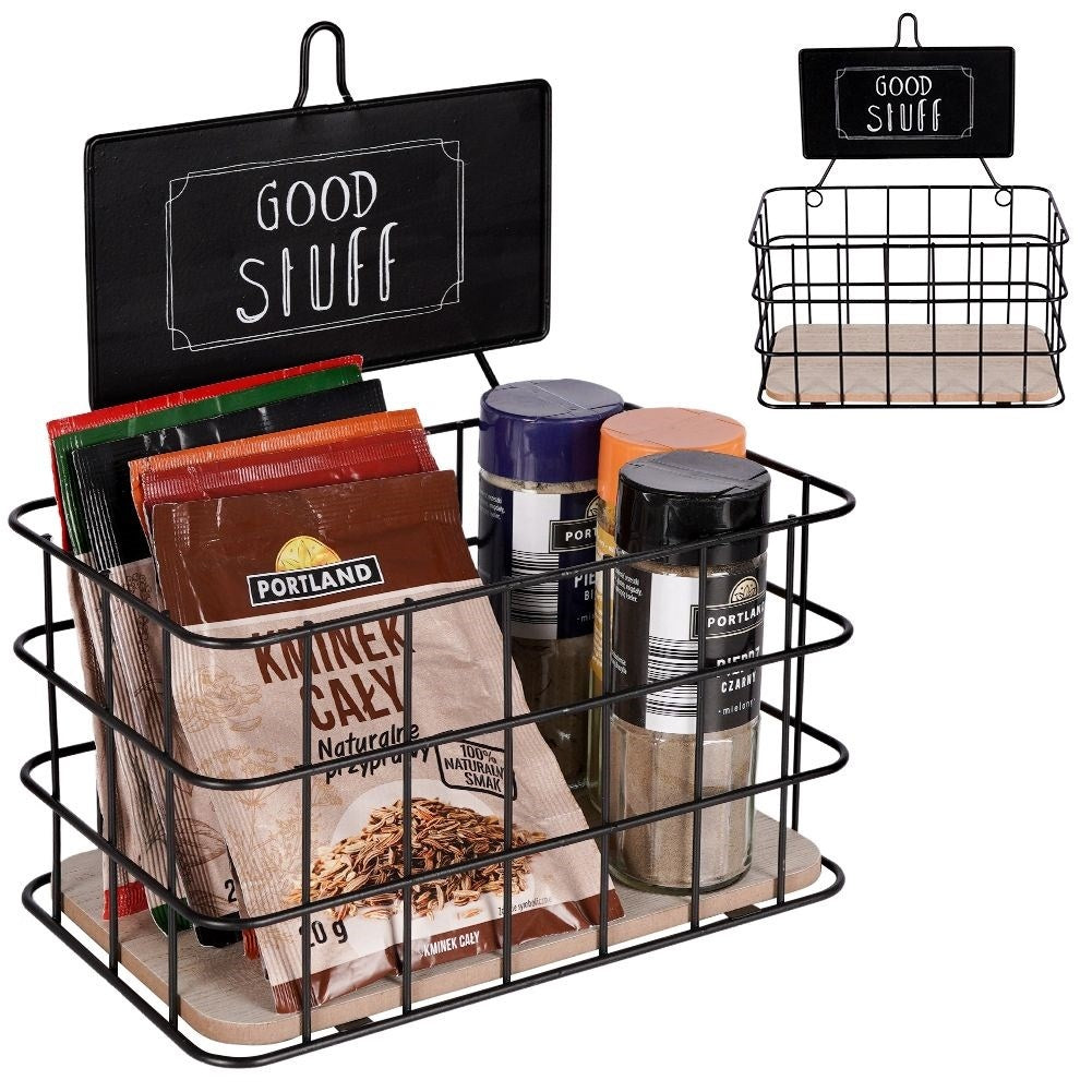 Hanging kitchen shelf in modern loft style