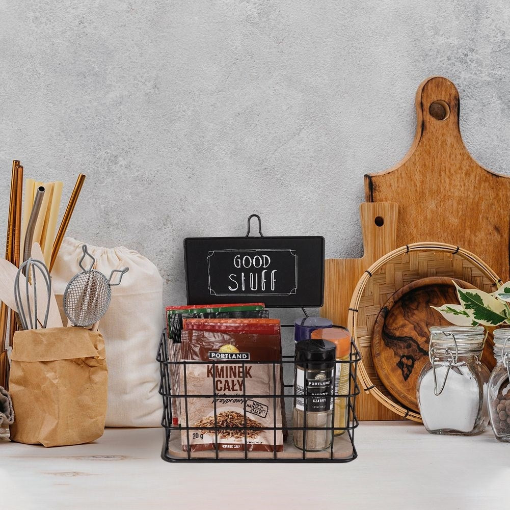 Hanging kitchen shelf in modern loft style