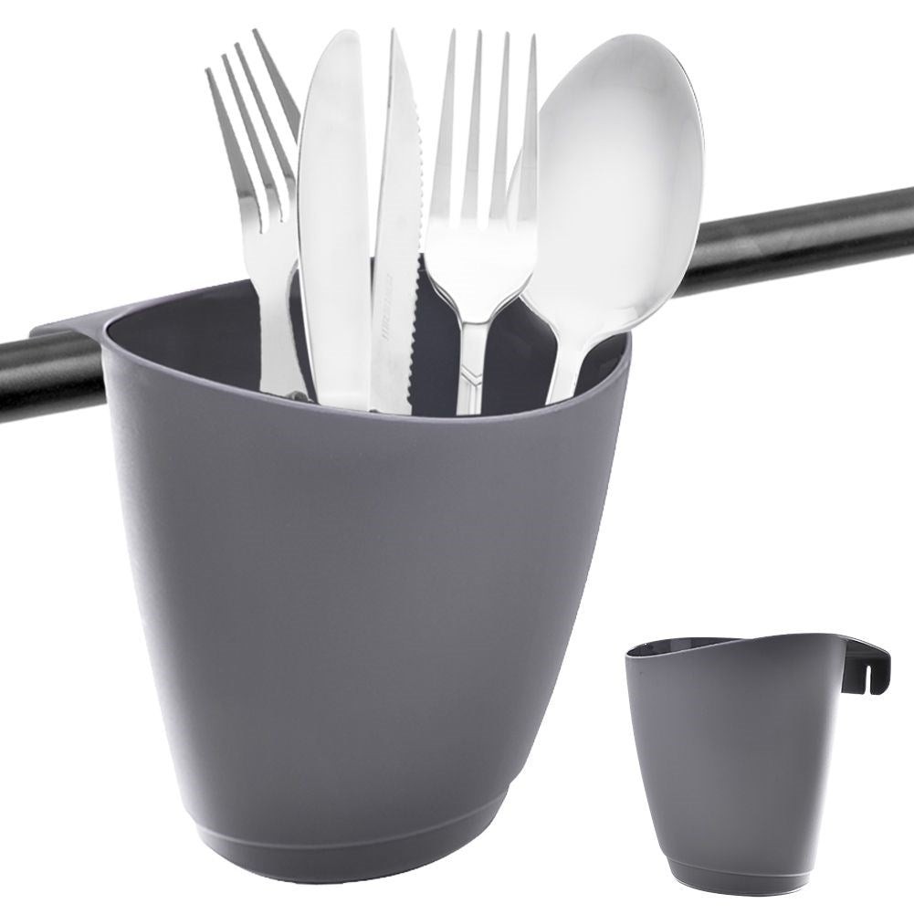 Hanging kitchen utensil container, gray, RADKA
