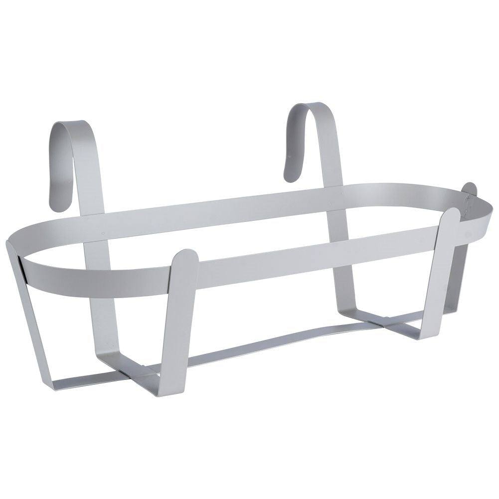 Hanging metal pot for balcony with grooved front