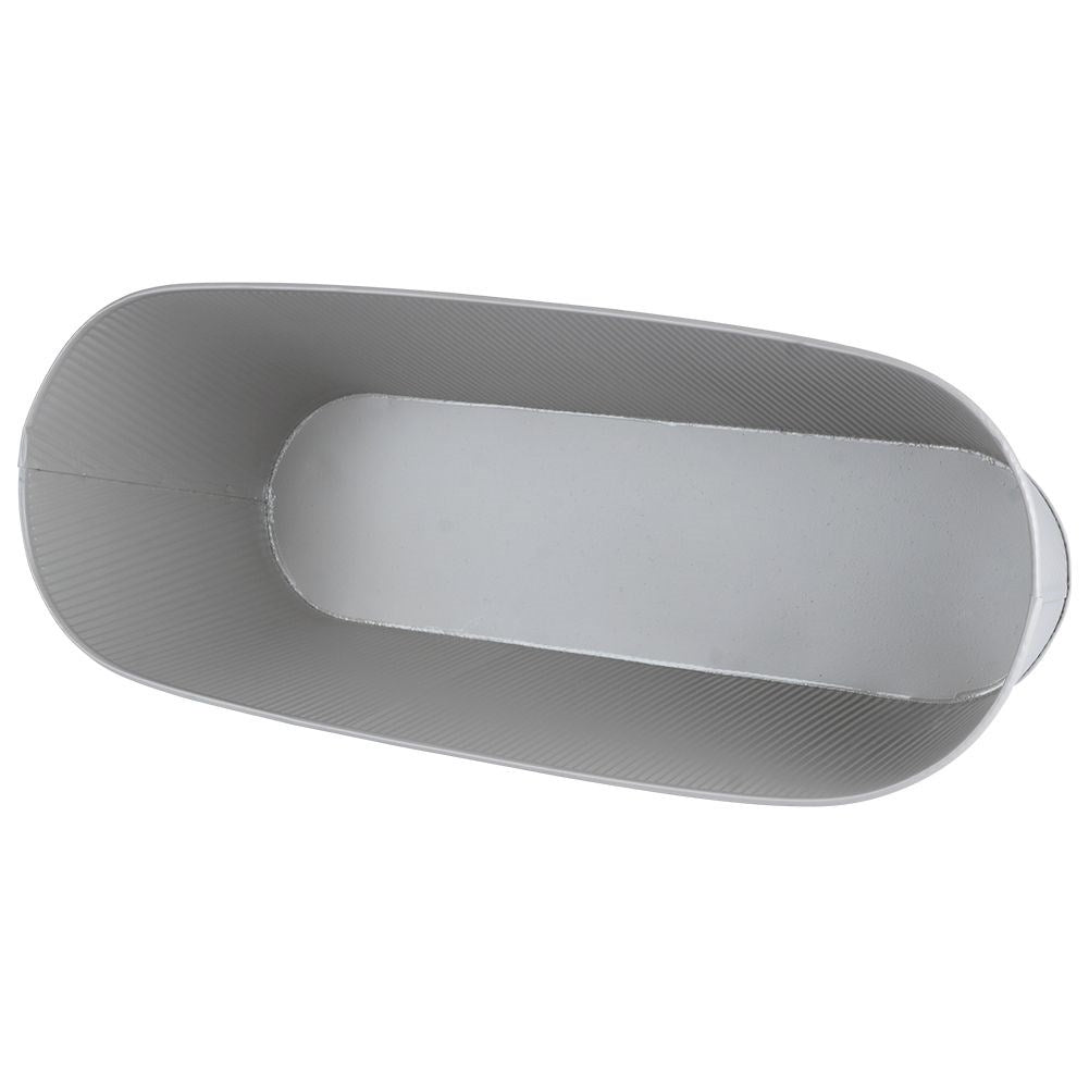 Hanging metal pot for balcony with grooved front