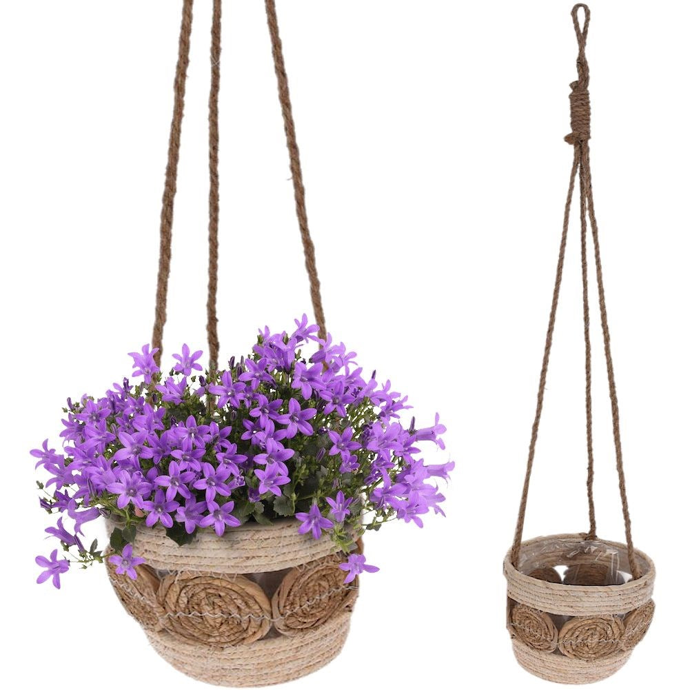 Hanging seagrass flowerpot cover 22x18 cm
