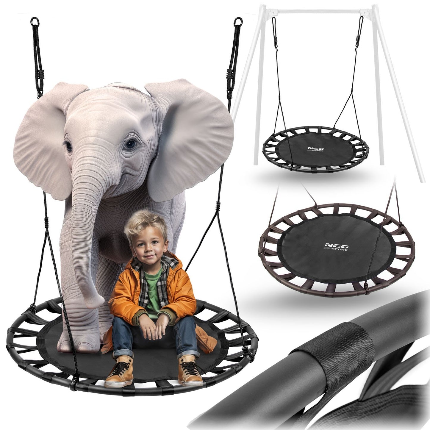 Swing stork's nest SWINGO XXL 120 cm black