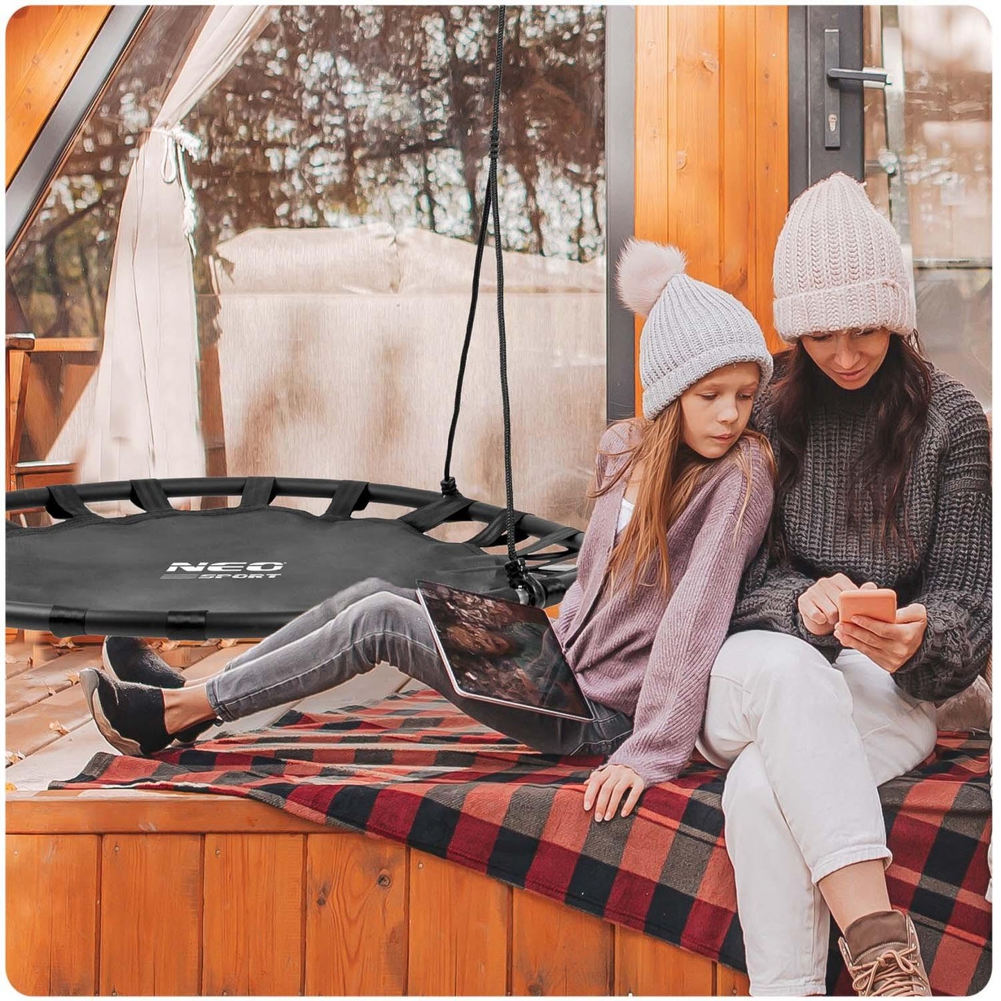 Swing stork's nest SWINGO XXL 120 cm black
