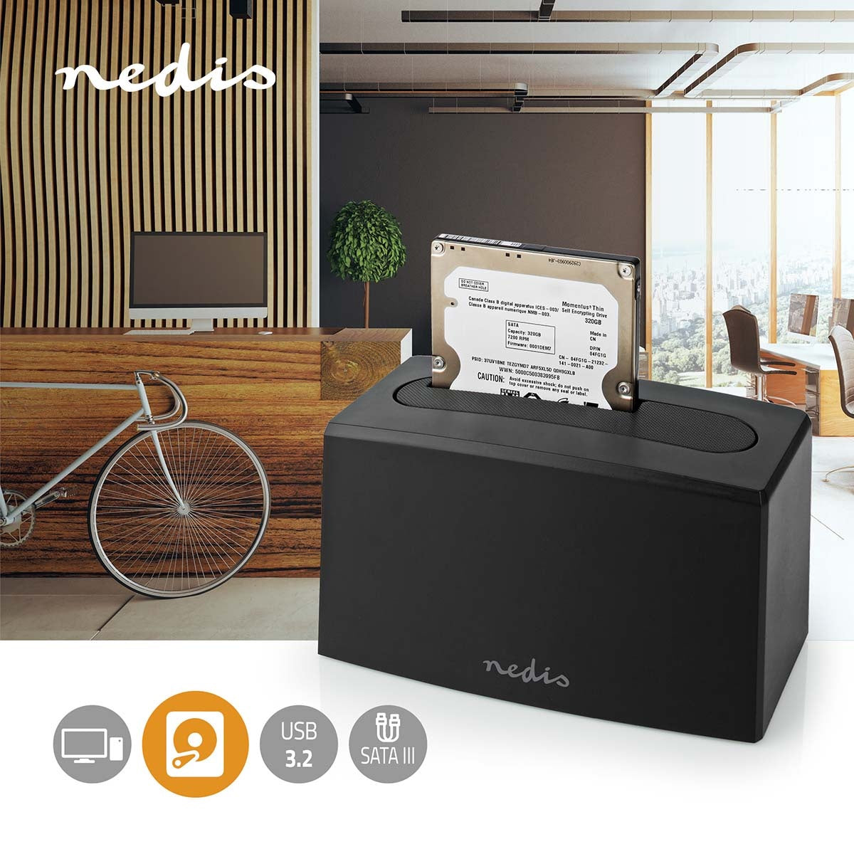 Hard disk Docking station | USB 3.2 Gen1 | USB Type-A | 1 Disc | 2.5 / 3.5 " | USB 3.2 Gen1 | Docking | Desktop