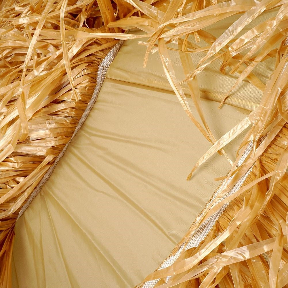 Hawaiian Umbrella: Beige Raffia, 155 cm, Adjustable Tilt