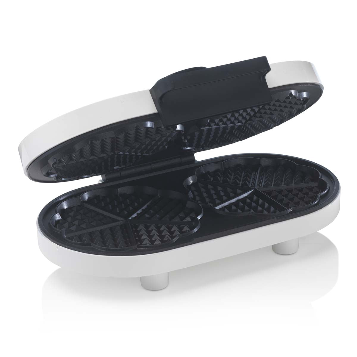Heart-Shaped Double Waffle Maker, Non-Stick, 1200W, White