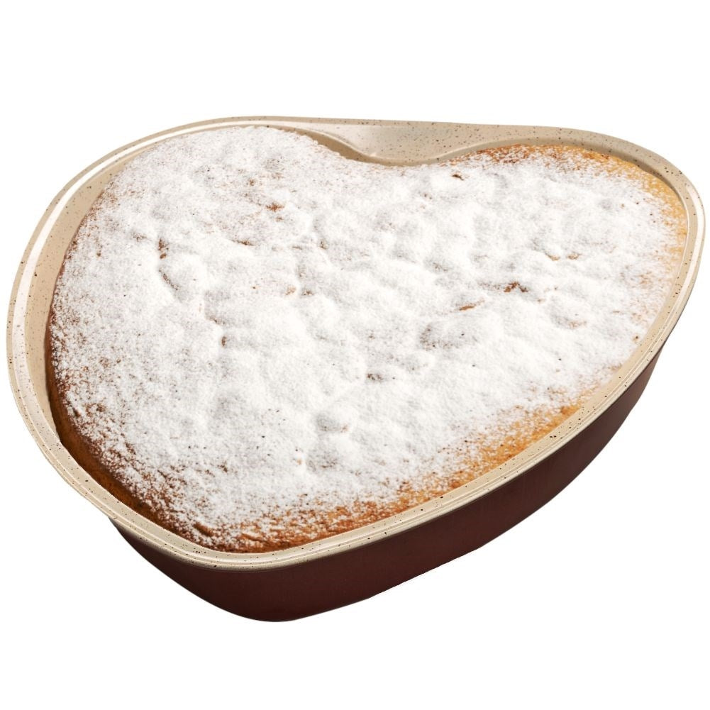 Heart-shaped baking dish with ceramic granite coating
