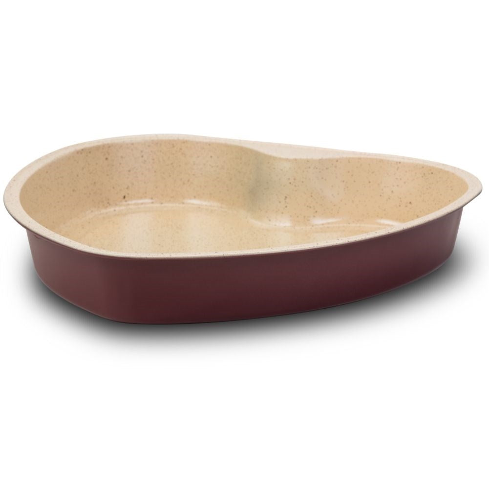 Heart-shaped baking dish with ceramic granite coating