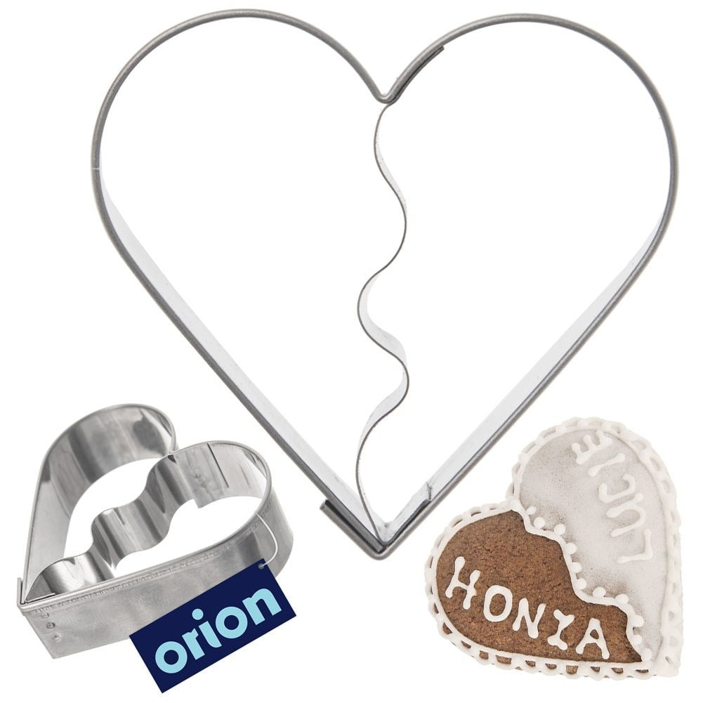 Heart-shaped cake tin in stainless steel, dishwasher safe