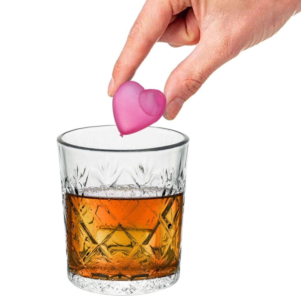 Heart-shaped ice cubes for cooling drinks