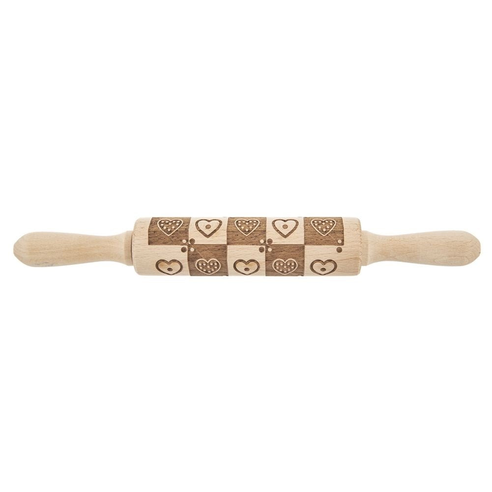 Heart-shaped rotating rolling pin for cake and sugar paste