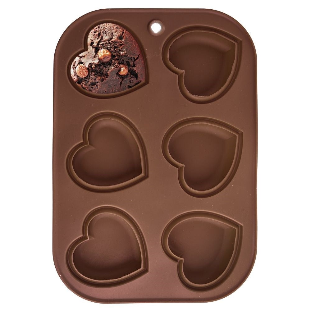 Heart-shaped silicone mold for baking muffins