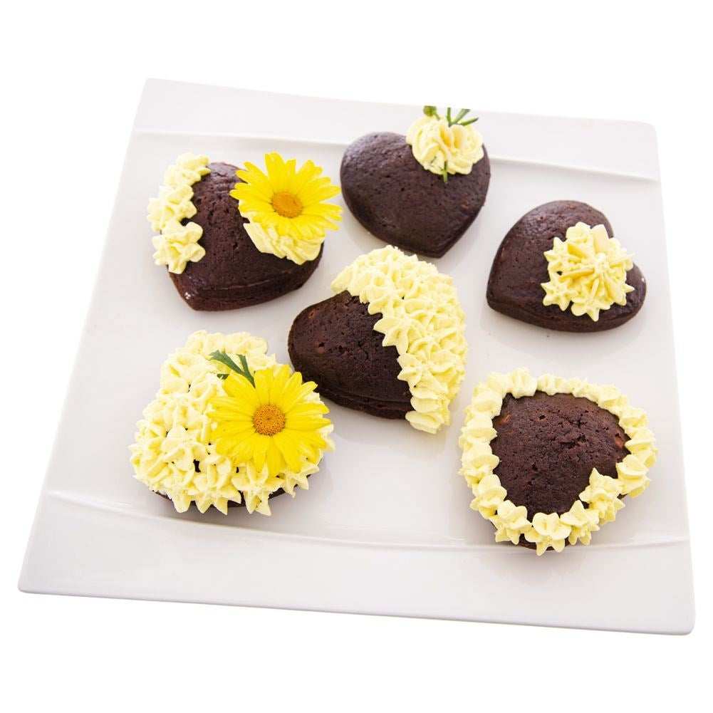Heart-shaped silicone mold for baking muffins