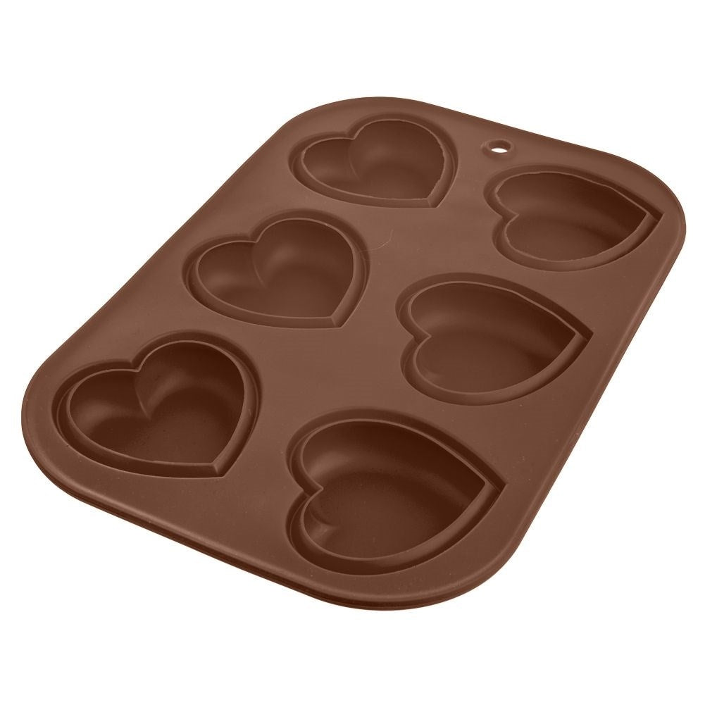 Heart-shaped silicone mold for baking muffins