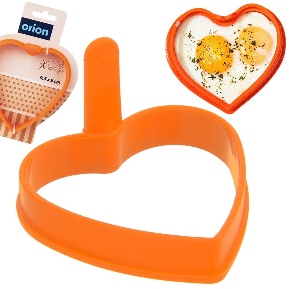 Heart-shaped silicone mold for fried eggs or pancakes