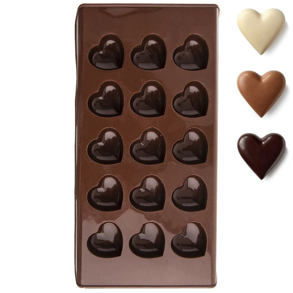 Heart-shaped silicone mold for making pralines