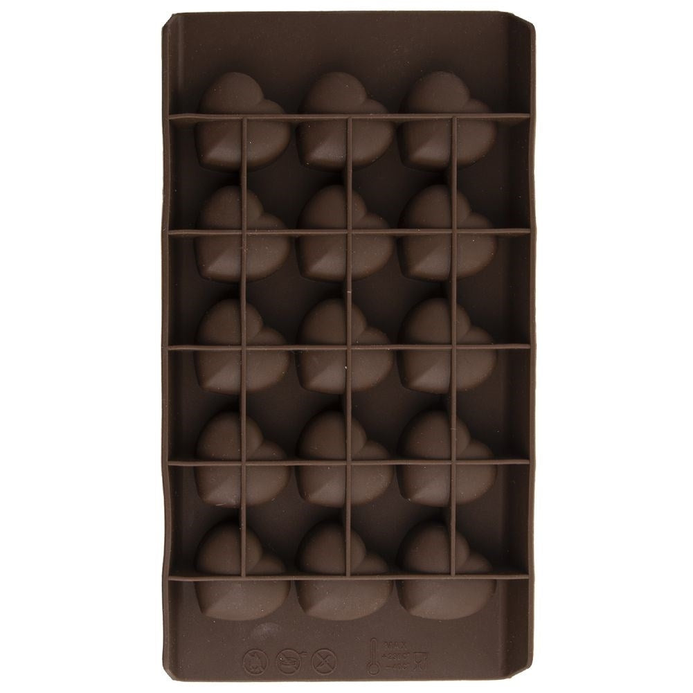 Heart-shaped silicone mold for making pralines