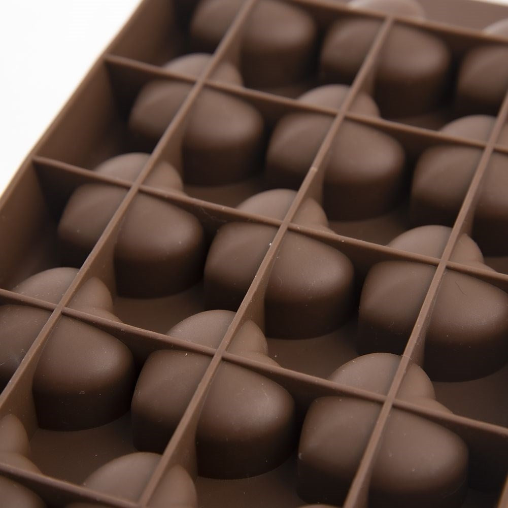 Heart-shaped silicone mold for making pralines