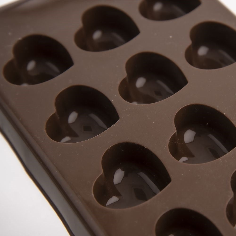 Heart-shaped silicone mold for making pralines