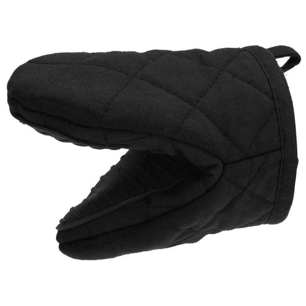 Heat-protective cotton glove with silicone grip
