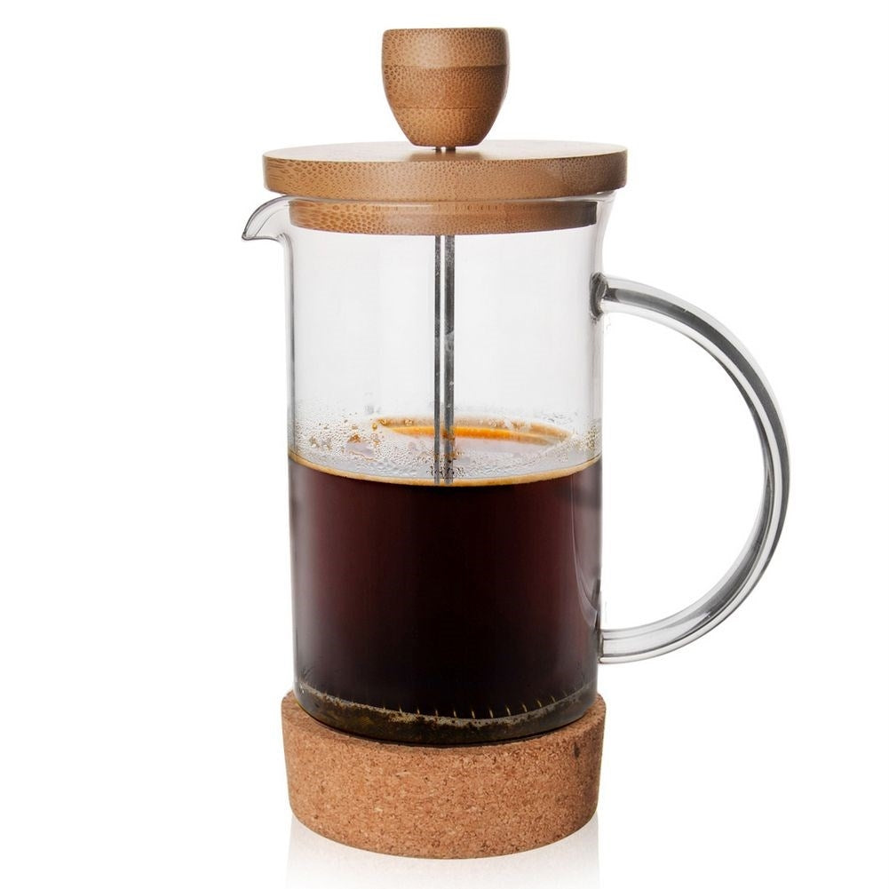 Heat-resistant Glass Tea Maker with Steel Piston