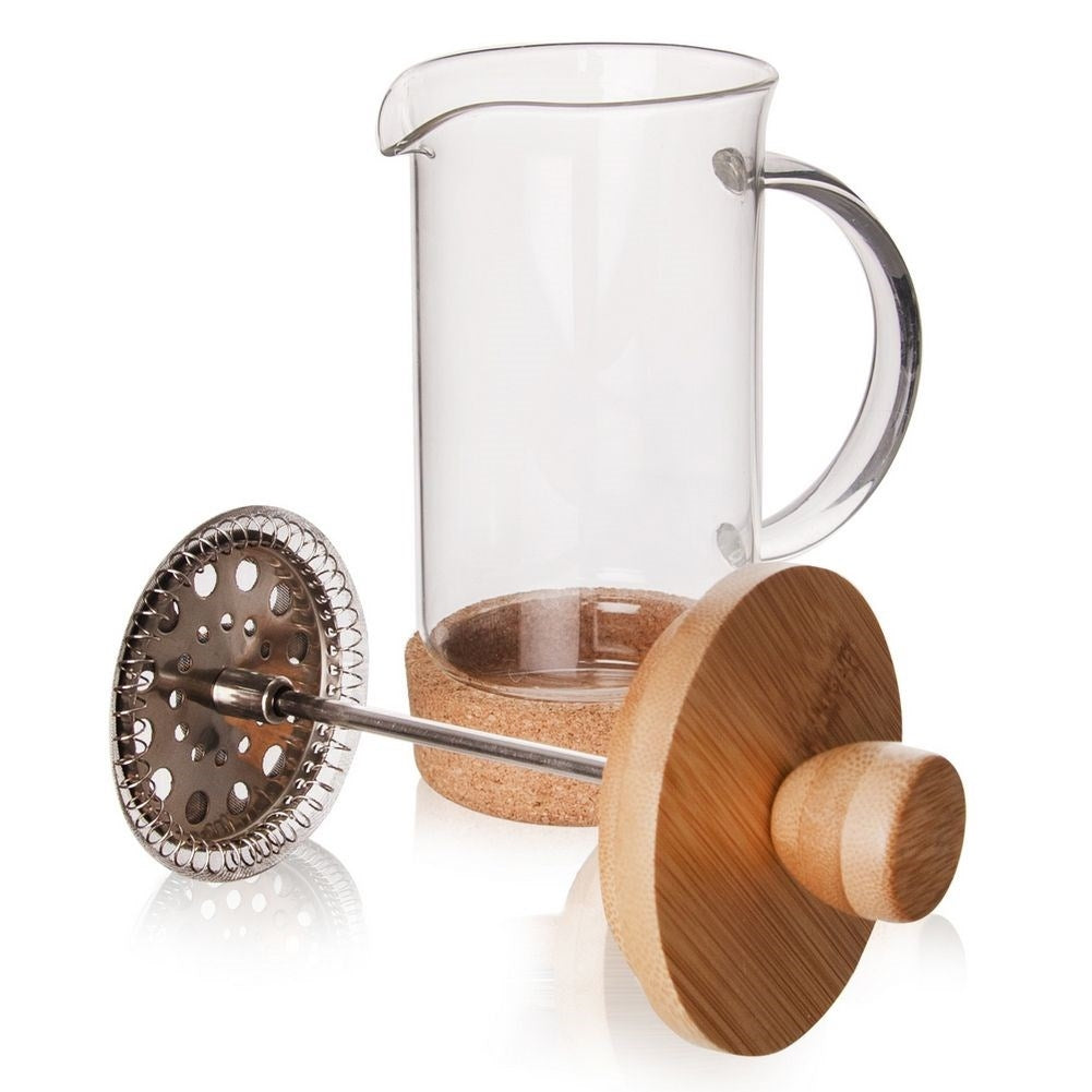 Heat-resistant Glass Tea Maker with Steel Piston