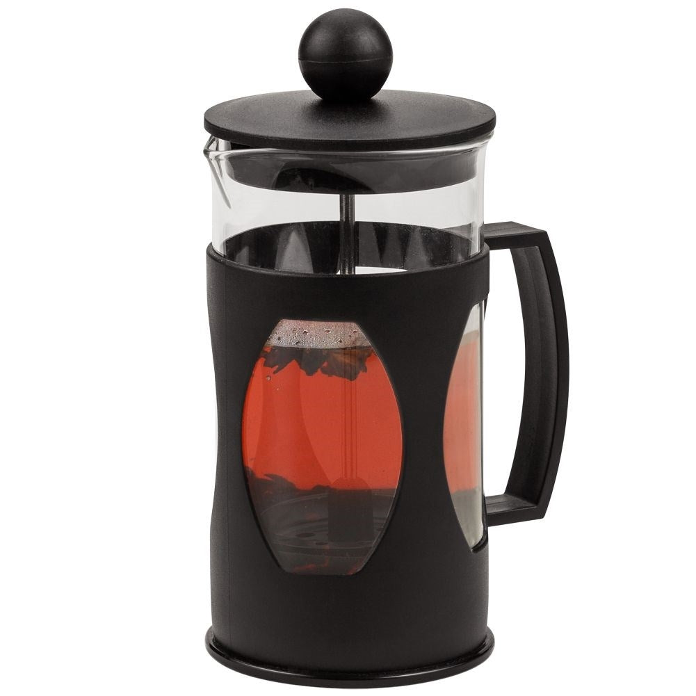Heat-resistant coffee press with steel piston for coffee and tea
