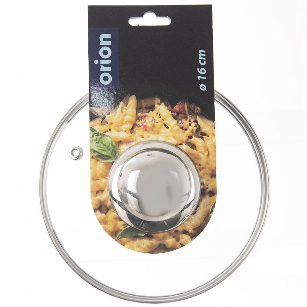 Heat-resistant glass lid with steel edge and steam outlet