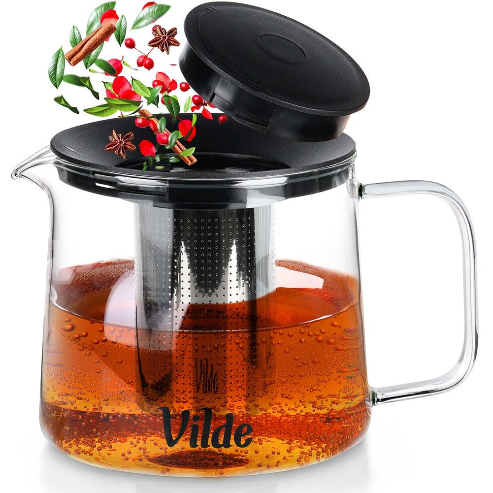 Heat-resistant glass teapot with infuser 1.5 l