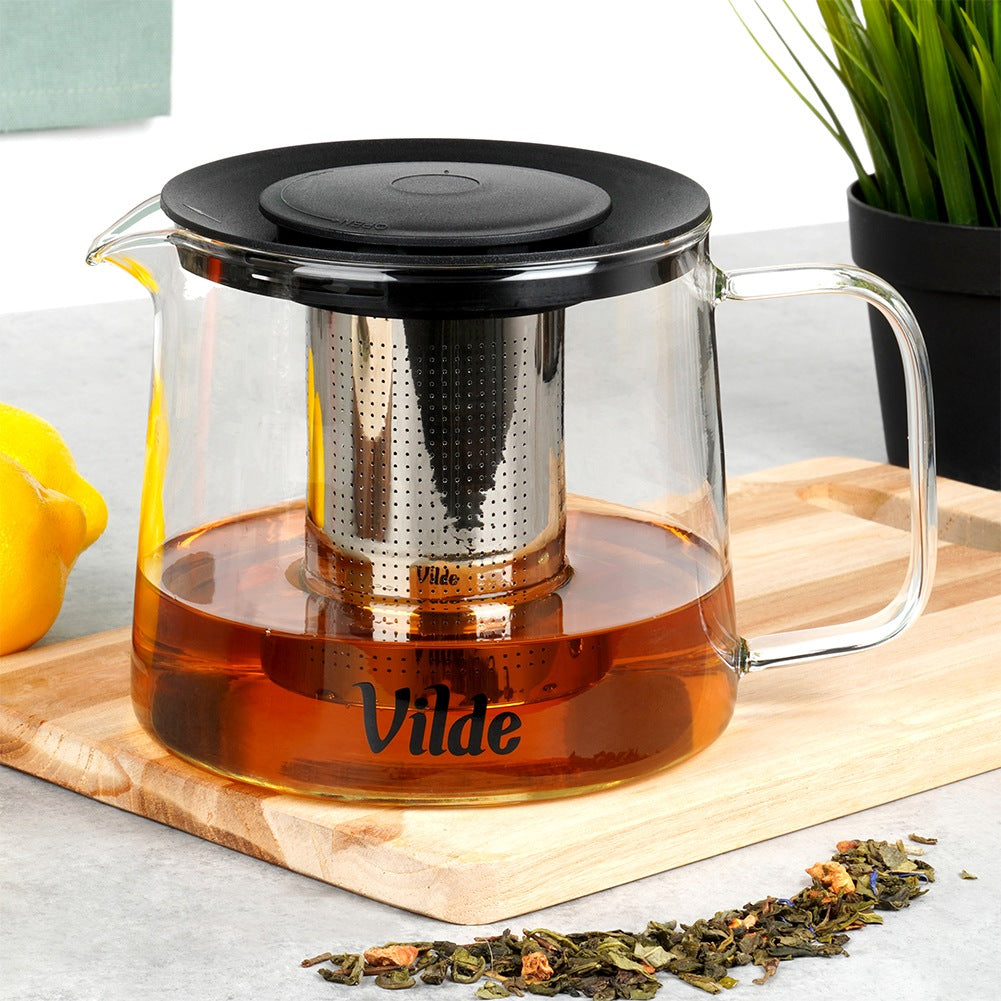 Heat-resistant glass teapot with infuser 1.5 l