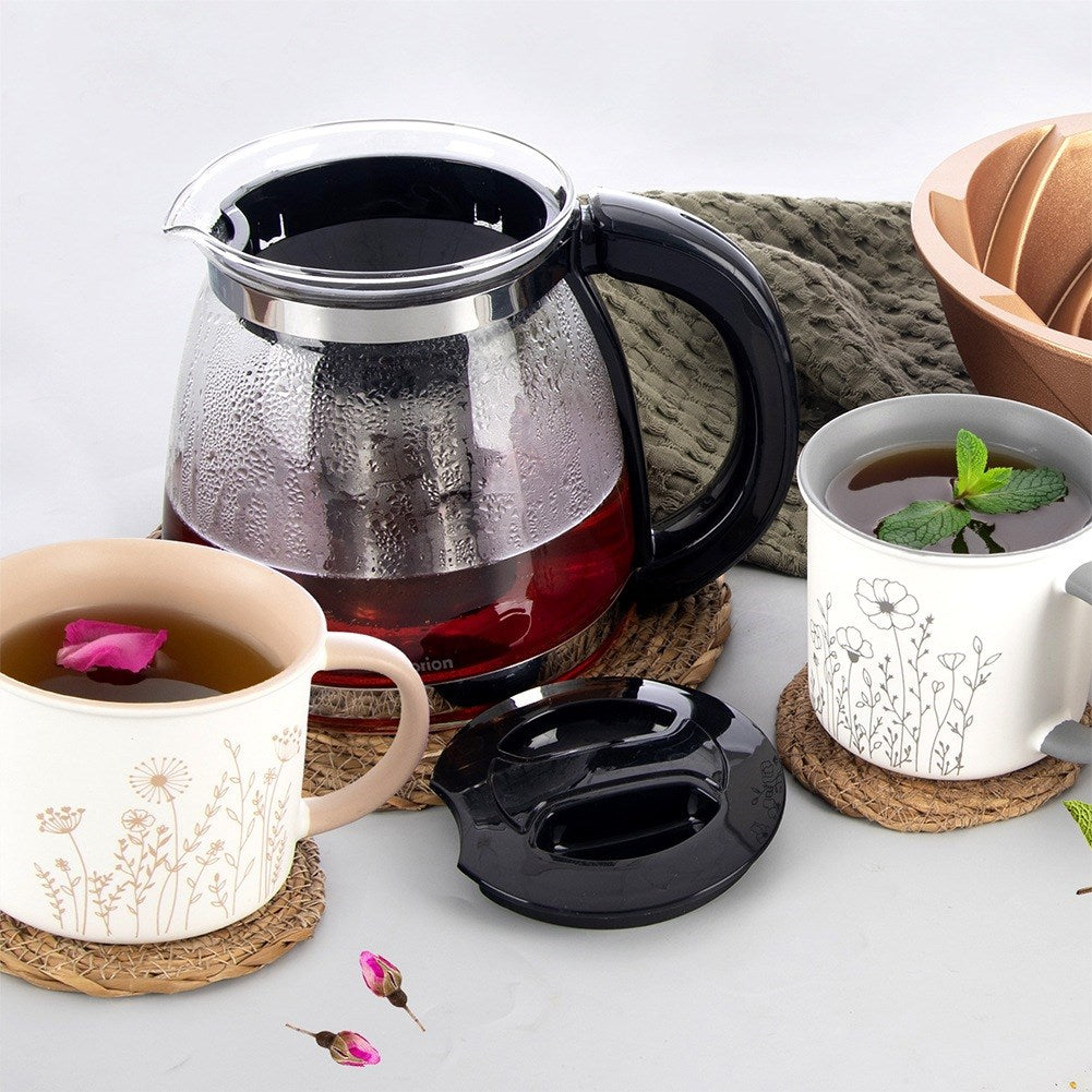 Heat-resistant glass teapot with infuser 1.73 l
