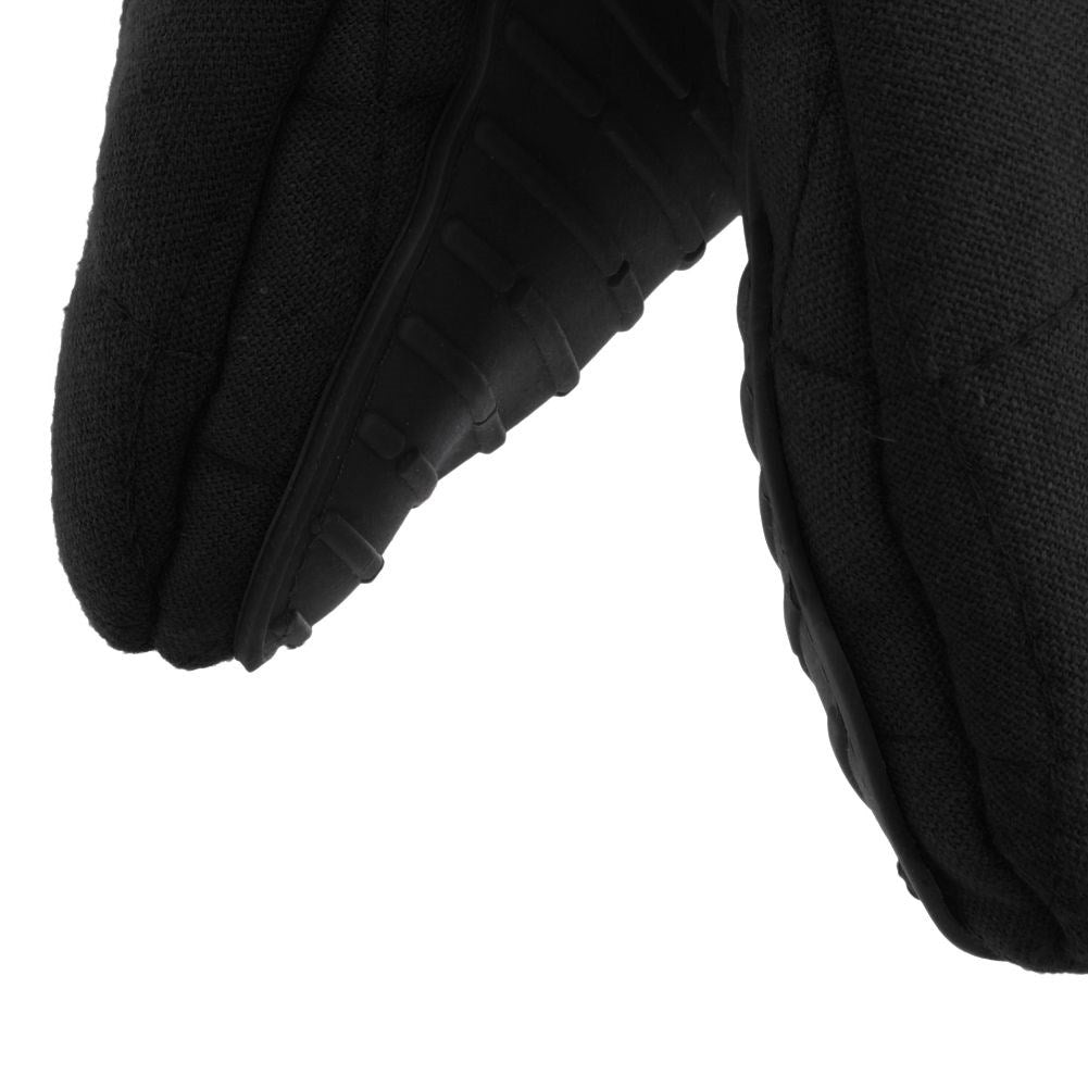 Heat-resistant gloves with silicone grips for hot containers