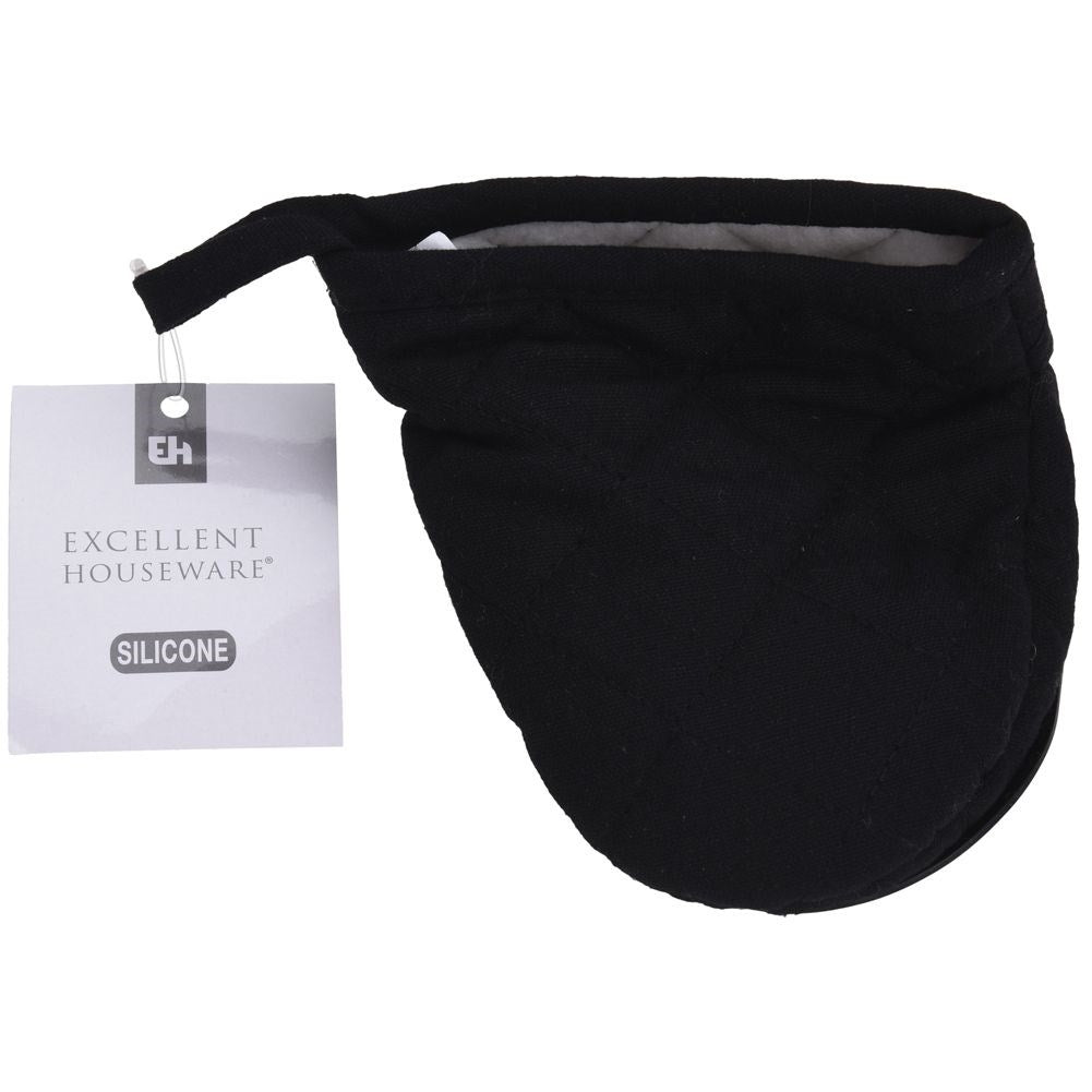 Heat-resistant gloves with silicone grips for hot containers