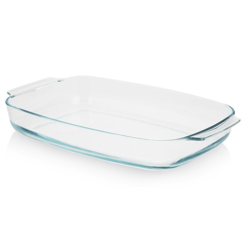 Heat-resistant oven dish in borosilicate glass, dishwasher safe