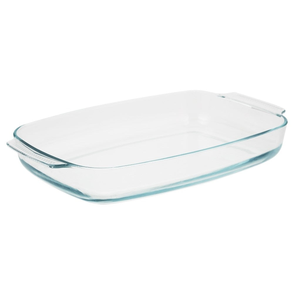 Heat-resistant oven dish in borosilicate glass, dishwasher safe