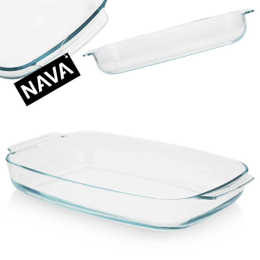 Heat-resistant oven dish in borosilicate glass, dishwasher safe