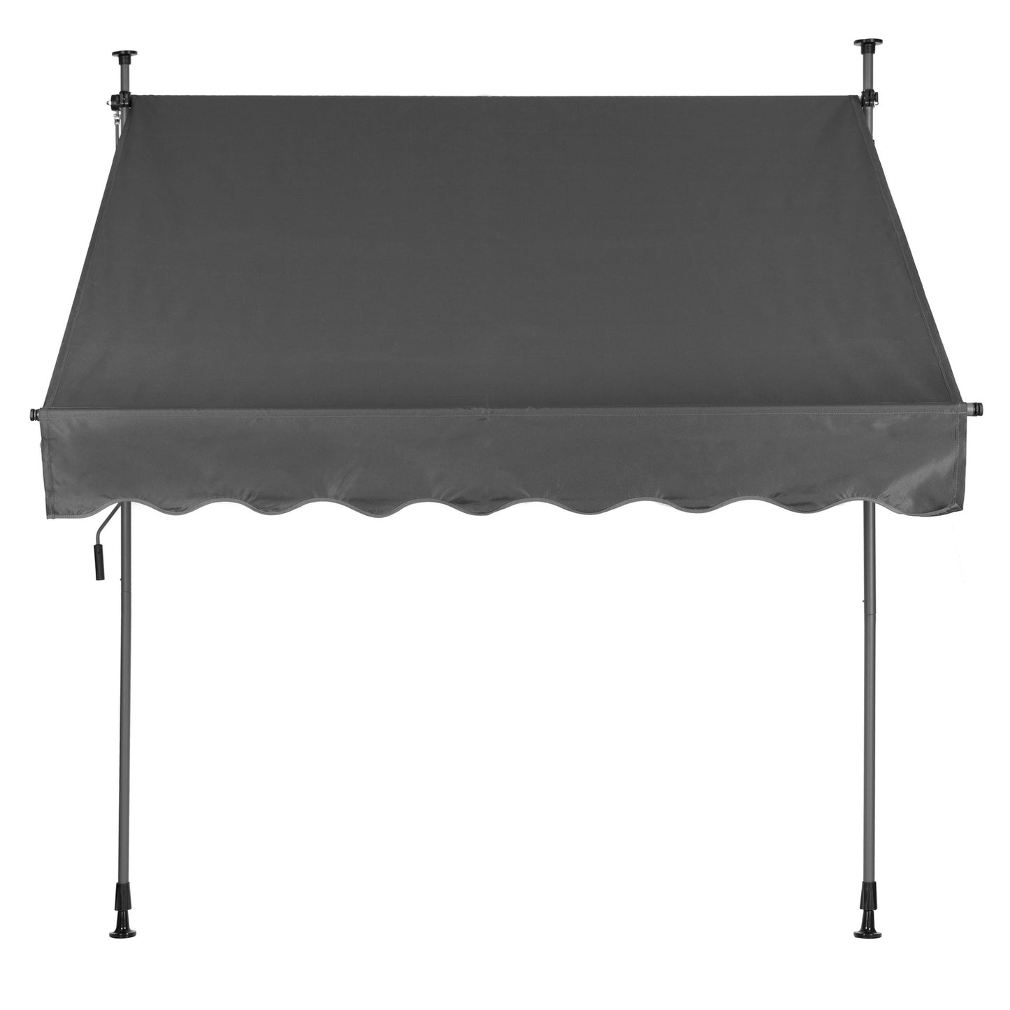 Height-adjustable, waterproof balcony sunshade with hand crank