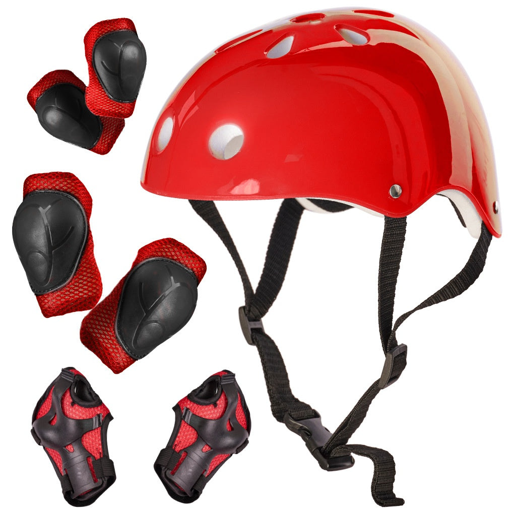 Helmet protectors for roller skateboarding adjustable red