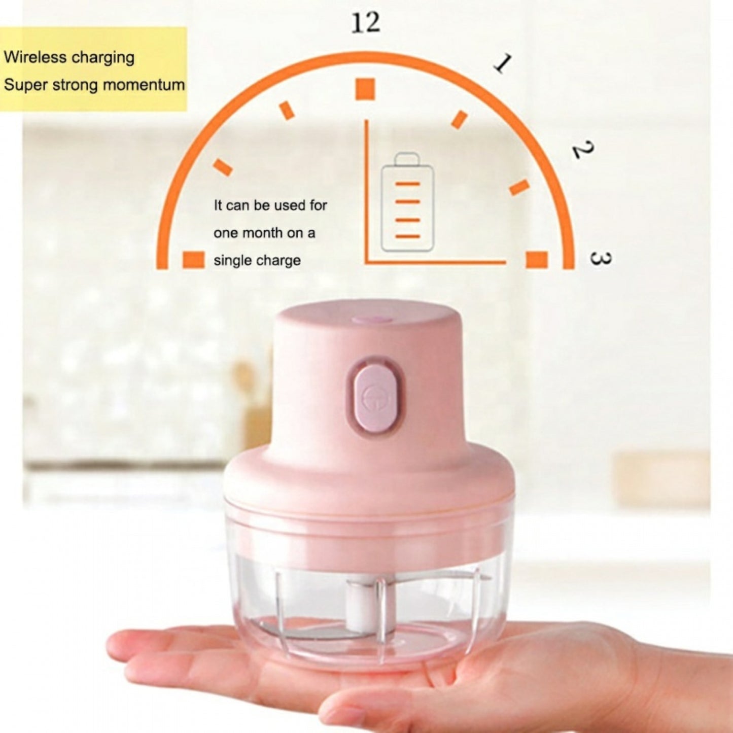 Herberg HG-03183: Wireless Electric Portable Food Chopper - 100ml