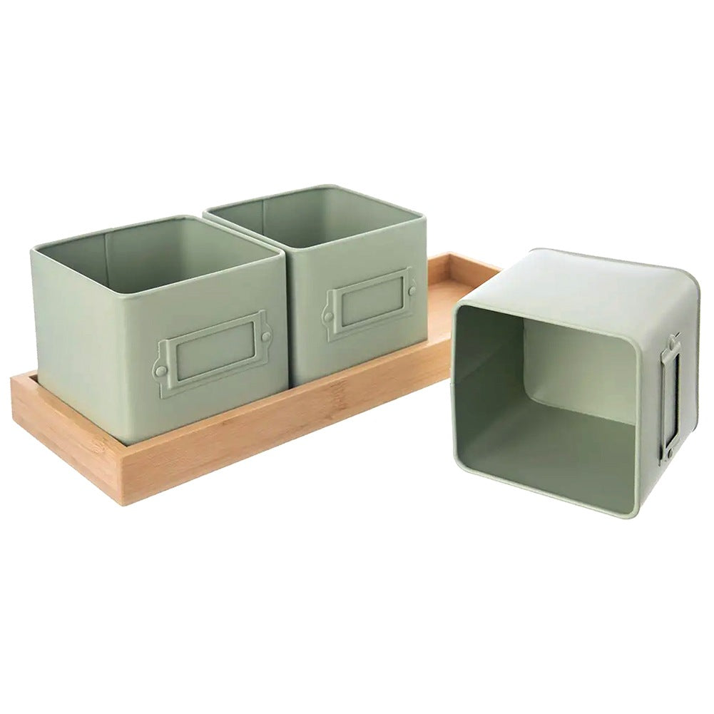 Herb pot cover on stand GREENISH 4 pcs.