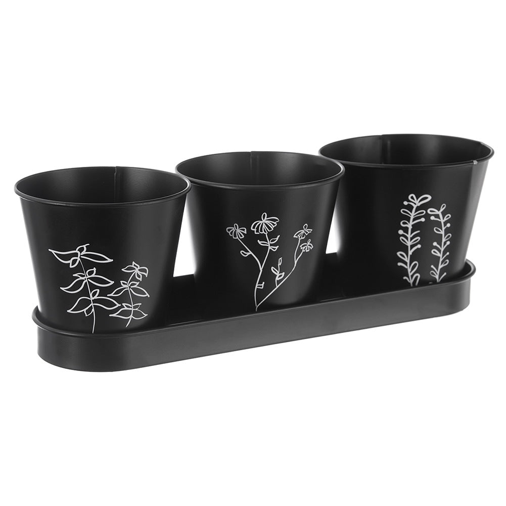 Herb pot on stand BLACKLINE 4 pcs.