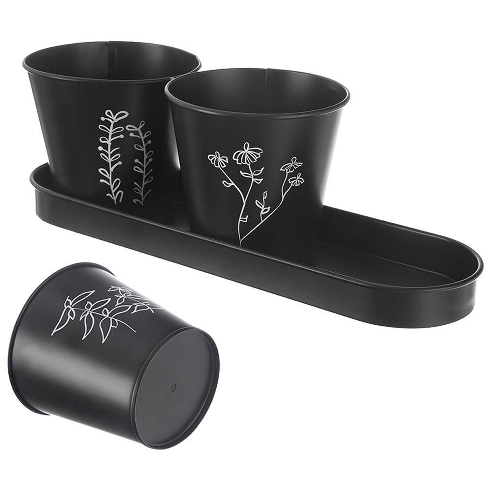 Herb pot on stand BLACKLINE 4 pcs.