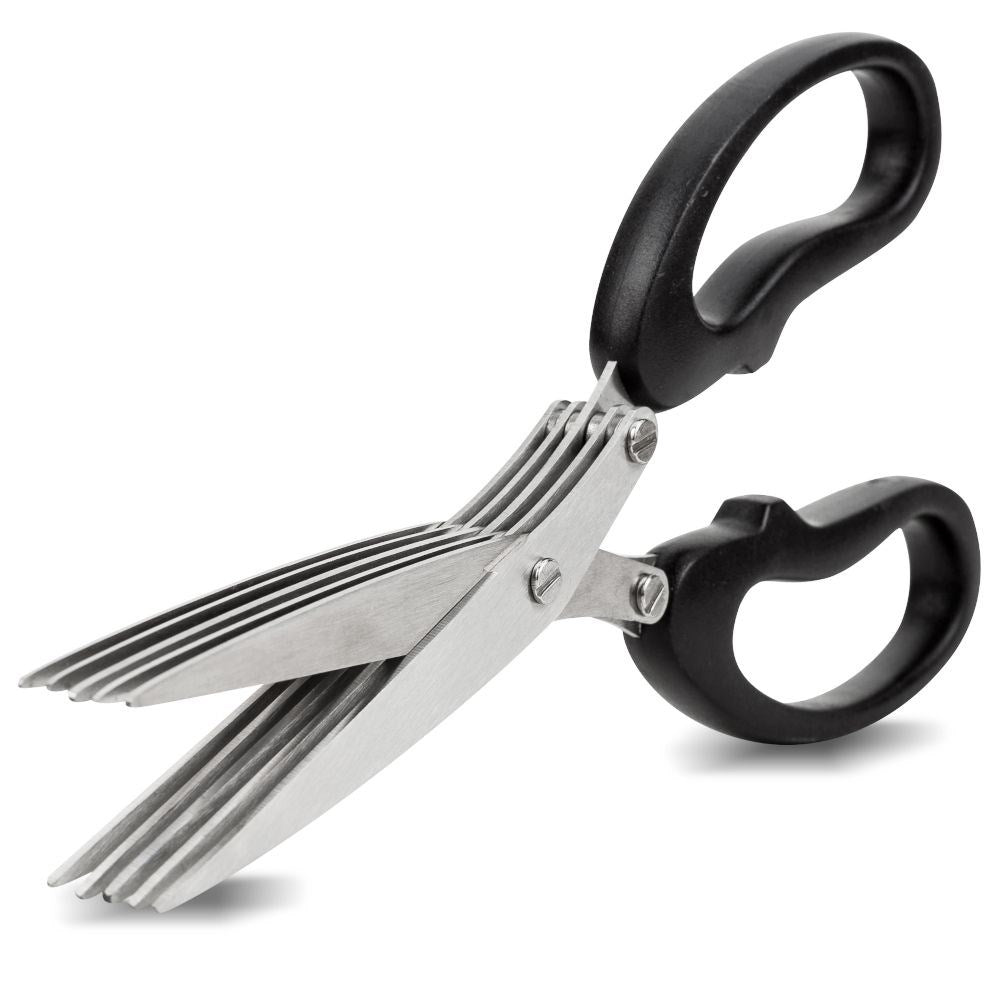 Herb scissors with five blades for quick chopping in the kitchen