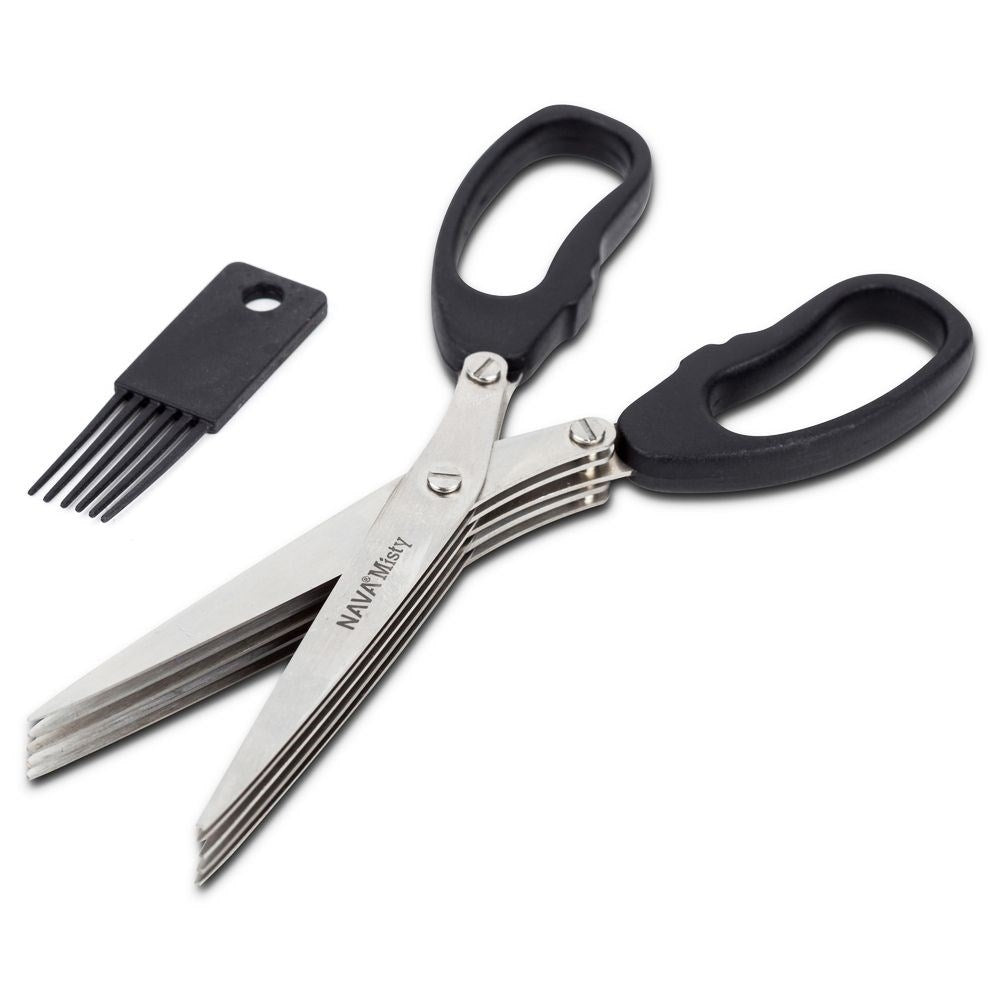 Herb scissors with five blades for quick chopping in the kitchen