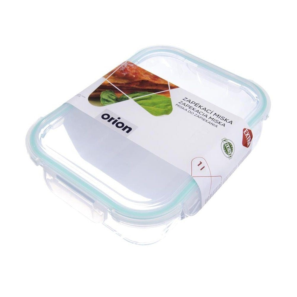 Hermetic glass container for food storage in the fridge and oven