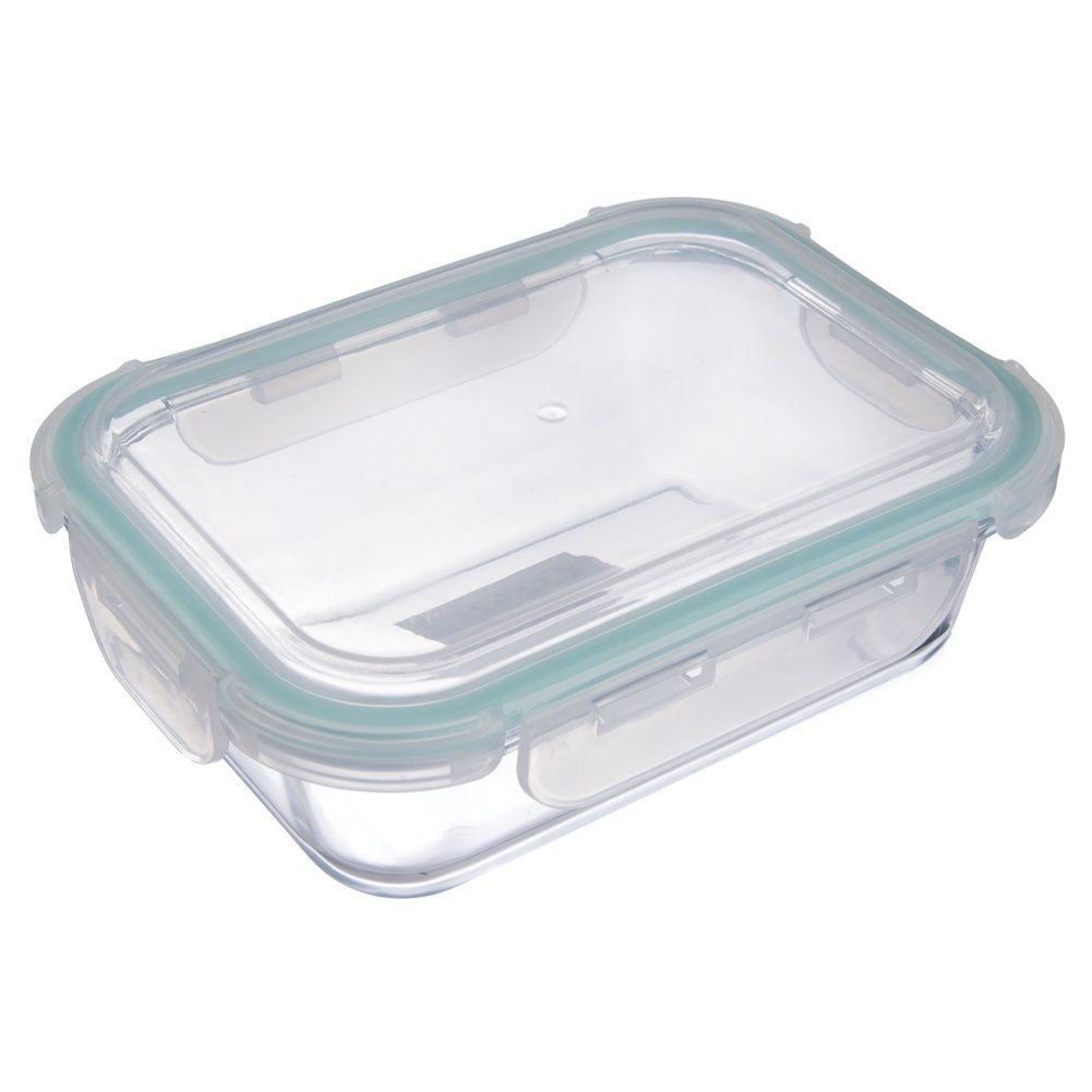 Hermetic glass container for food storage in the fridge and oven