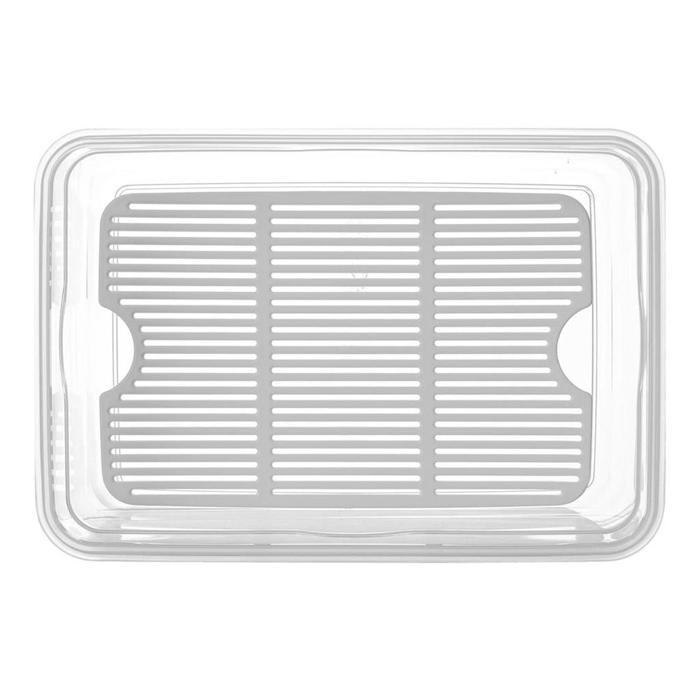 Hermetic plastic container with silicone seal and clips